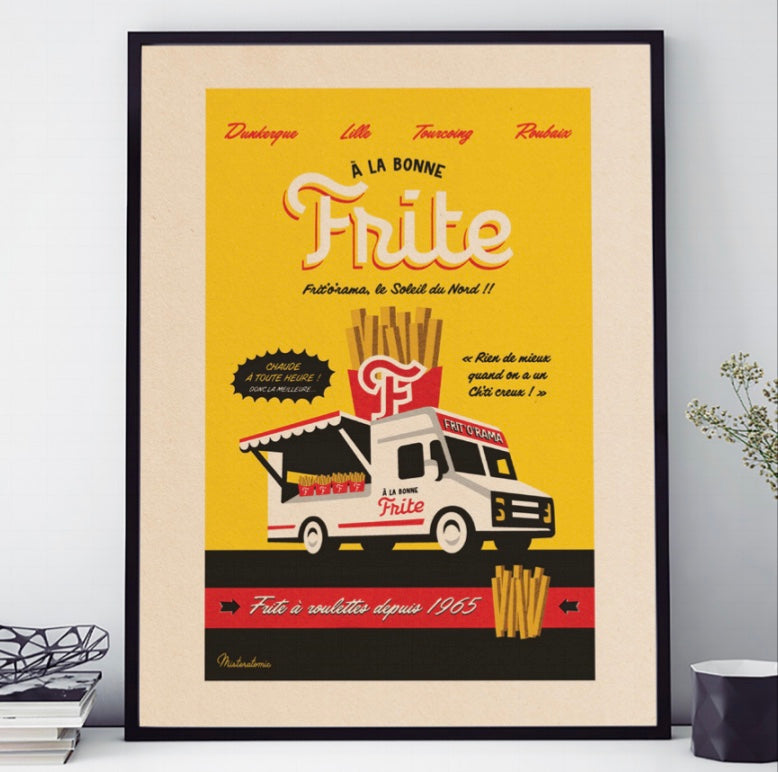 AFFICHE 18 CM PAR 24 CM A LA BONNE FRITE