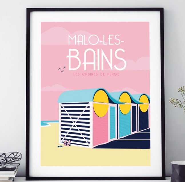 AFFICHE 18 CM PAR 24 CM MALO LES BAINS