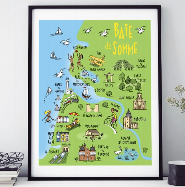 AFFICHE 18 CM PAR 24 CM LA BAIE DE SOMME LA CARTE