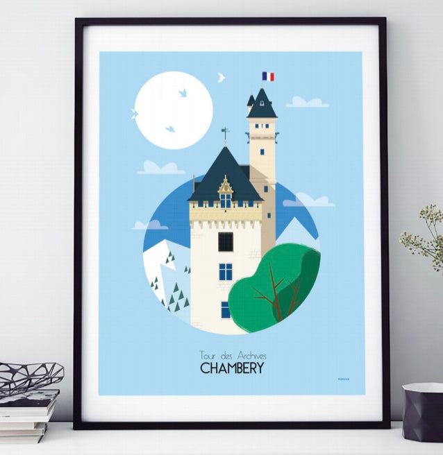 AFFICHE 18 CM PAR 24 CM TOUR DES ARCHIVES CHAMBERY