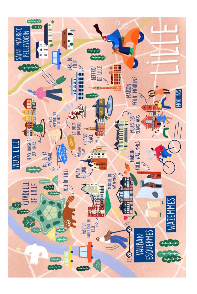 CARTE POSTALE CARTE DE LILLE