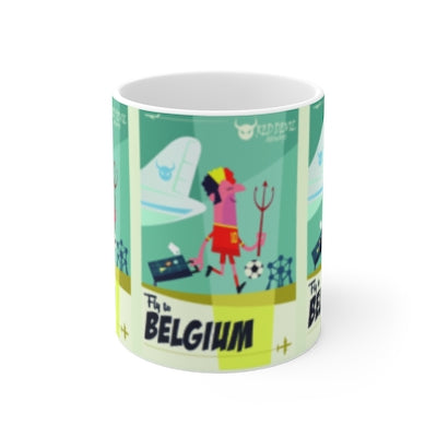 MUG EN CÉRAMIQUE FLY TO BELGIUM FOOTBALL