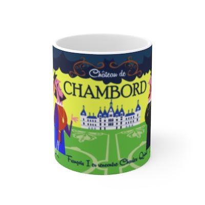 MUG EN CÉRAMIQUE  CHAMBORD FRANÇOIS 1ER ET CHARLES QUINT