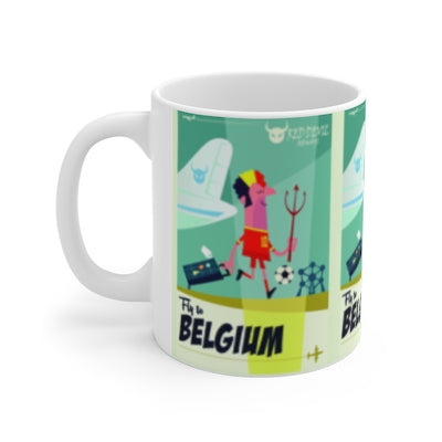 MUG EN CÉRAMIQUE FLY TO BELGIUM FOOTBALL