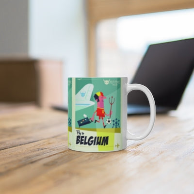 MUG EN CÉRAMIQUE FLY TO BELGIUM FOOTBALL