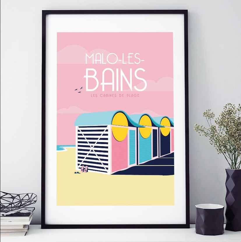 AFFICHE 40 CM PAR 60 CM MALO LES BAINS