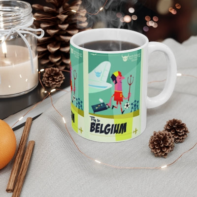 MUG EN CÉRAMIQUE FLY TO BELGIUM FOOTBALL