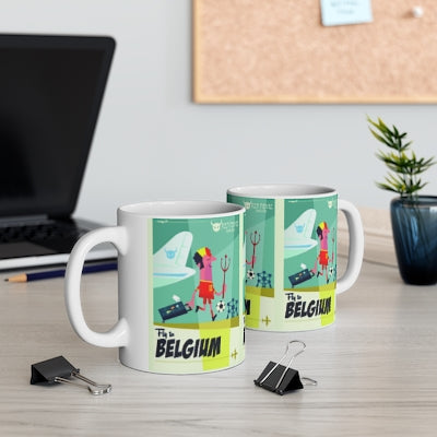 MUG EN CÉRAMIQUE FLY TO BELGIUM FOOTBALL