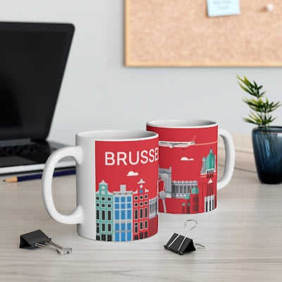 MUG EN CÉRAMIQUE BRUSSELS ROUGE