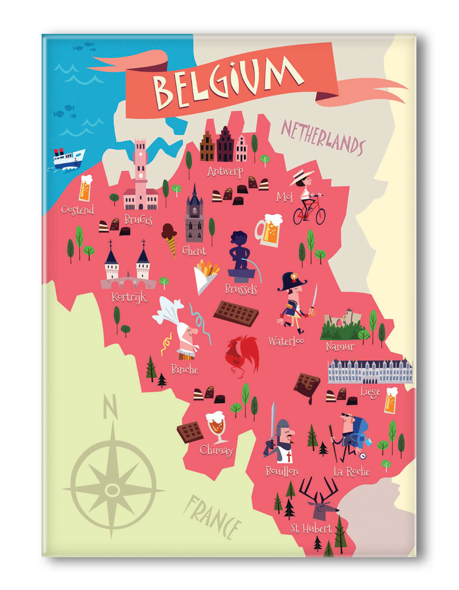 MAGNET GRAND FORMAT LA CARTE DE LA BELGIQUE