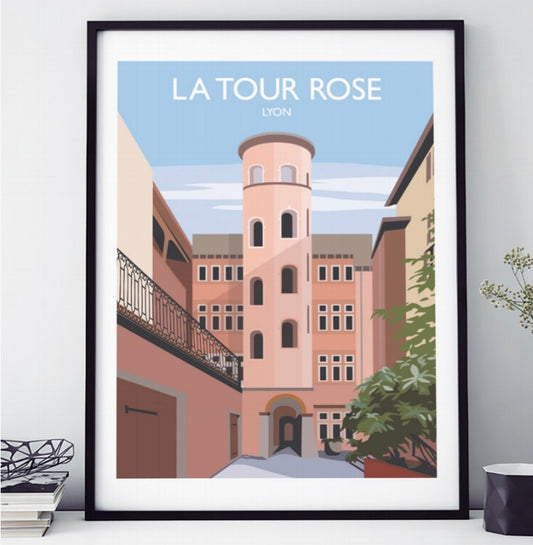 AFFICHE LA TOUR ROSE LYON