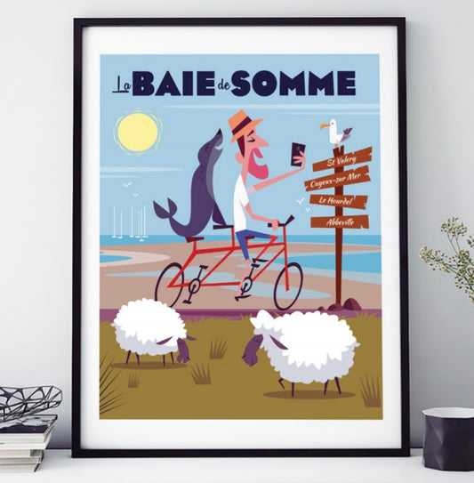 AFFICHE 18 CM PAR 24 CM LA BAIE DE SOMME VELO