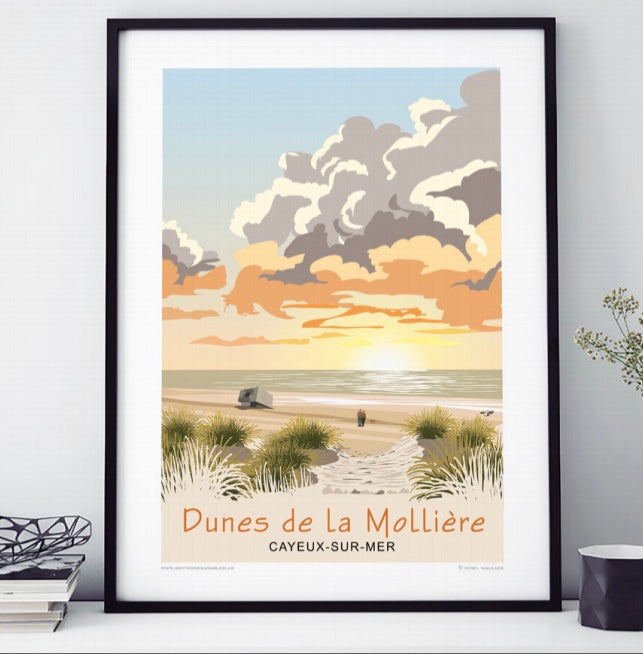 AFFICHE 18 CM PAR 24 CM LES DUNES DE LA MOLLIÈRE