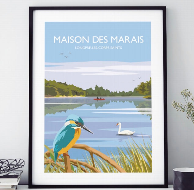 AFFICHE 18 CM PAR 24 CM  MAISON DES MARAIS