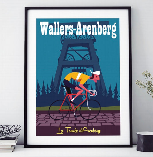 AFFICHE 18 CM PAR 24 CM PARIS-ROUBAIX WALLERS-ARENBERG