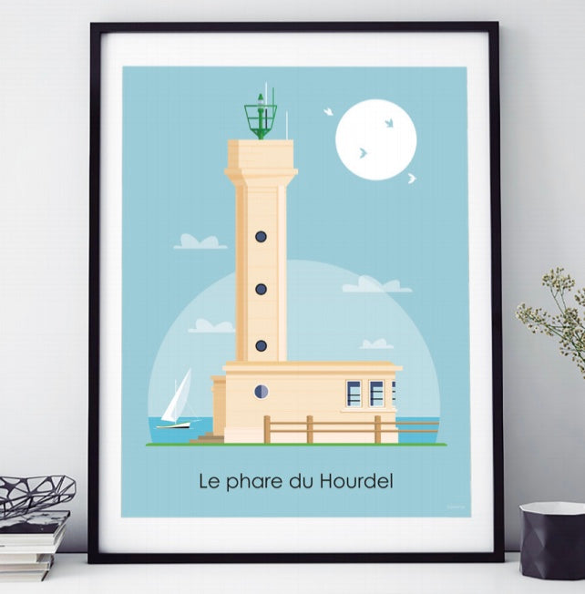 AFFICHE 18 CM PAR 24 CM LE PHARE DU HOURDEL