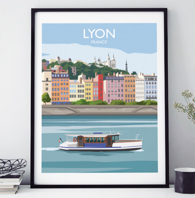 AFFICHE 18 CM PAR 24 CM LYON VUE