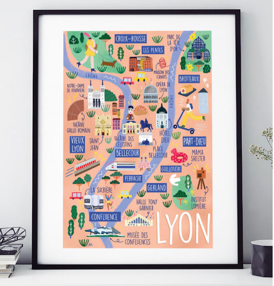 AFFICHE  LA CARTE DE LYON